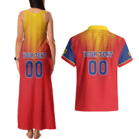 Custom Romania Volleyball Couples Matching Tank Maxi Dress and Hawaiian Shirt Sporty Style