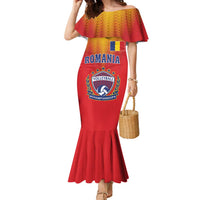 Custom Romania Volleyball Family Matching Mermaid Dress and Hawaiian Shirt Sporty Style
