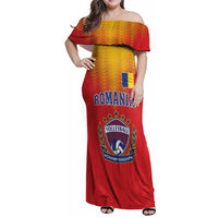 Custom Romania Volleyball Family Matching Off Shoulder Maxi Dress and Hawaiian Shirt Sporty Style