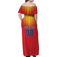 Custom Romania Volleyball Family Matching Off Shoulder Maxi Dress and Hawaiian Shirt Sporty Style