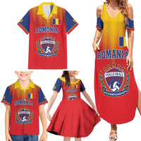 Custom Romania Volleyball Family Matching Summer Maxi Dress and Hawaiian Shirt Sporty Style