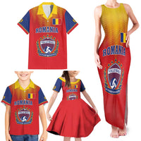 Custom Romania Volleyball Family Matching Tank Maxi Dress and Hawaiian Shirt Sporty Style