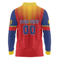 Custom Romania Volleyball Long Sleeve Polo Shirt Sporty Style