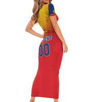 Custom Romania Volleyball Short Sleeve Bodycon Dress Sporty Style