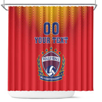 Custom Romania Volleyball Shower Curtain Sporty Style
