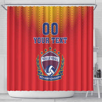 Custom Romania Volleyball Shower Curtain Sporty Style