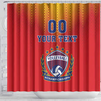 Custom Romania Volleyball Shower Curtain Sporty Style