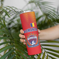 Custom Romania Volleyball Skinny Tumbler Sporty Style