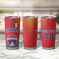 Custom Romania Volleyball Tumbler Cup Sporty Style