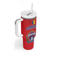 Custom Romania Volleyball Tumbler With Handle Sporty Style