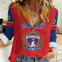 Custom Romania Volleyball Women Casual Shirt Sporty Style