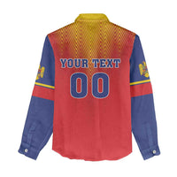 Custom Romania Volleyball Women Casual Shirt Sporty Style