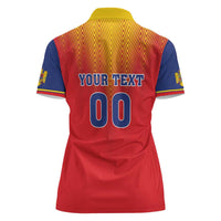 Custom Romania Volleyball Women Polo Shirt Sporty Style