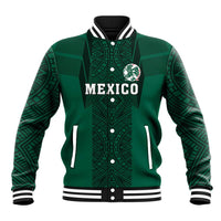 Custom Mexico Football Baseball Jacket El Tricolor Go Champions Aztec Pattern