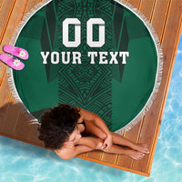 Custom Mexico Football Beach Blanket El Tricolor Go Champions Aztec Pattern