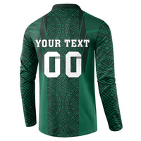 Custom Mexico Football Button Sweatshirt El Tricolor Go Champions Aztec Pattern