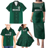 Custom Mexico Football Family Matching Puletasi and Hawaiian Shirt El Tricolor Go Champions Aztec Pattern