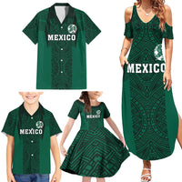 Custom Mexico Football Family Matching Summer Maxi Dress and Hawaiian Shirt El Tricolor Go Champions Aztec Pattern