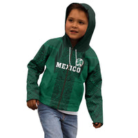 Custom Mexico Football Kid Hoodie El Tricolor Go Champions Aztec Pattern