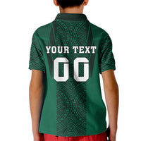 Custom Mexico Football Kid Polo Shirt El Tricolor Go Champions Aztec Pattern