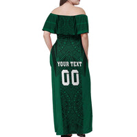 Custom Mexico Football Off Shoulder Maxi Dress El Tricolor Go Champions Aztec Pattern