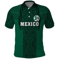 Custom Mexico Football Polo Shirt El Tricolor Go Champions Aztec Pattern