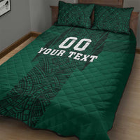 Custom Mexico Football Quilt Bed Set El Tricolor Go Champions Aztec Pattern