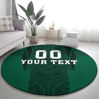 Custom Mexico Football Round Carpet El Tricolor Go Champions Aztec Pattern