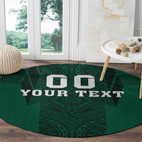 Custom Mexico Football Round Carpet El Tricolor Go Champions Aztec Pattern