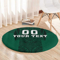 Custom Mexico Football Round Carpet El Tricolor Go Champions Aztec Pattern