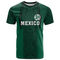 Custom Mexico Football T Shirt El Tricolor Go Champions Aztec Pattern