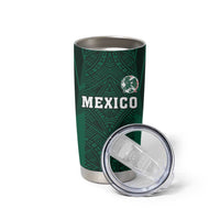 Custom Mexico Football Tumbler Cup El Tricolor Go Champions Aztec Pattern