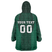 Custom Mexico Football Wearable Blanket Hoodie El Tricolor Go Champions Aztec Pattern