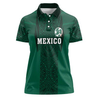 Custom Mexico Football Women Polo Shirt El Tricolor Go Champions Aztec Pattern
