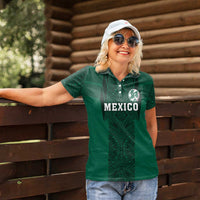 Custom Mexico Football Women Polo Shirt El Tricolor Go Champions Aztec Pattern