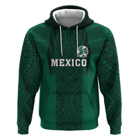 Custom Mexico Football Zip Hoodie El Tricolor Go Champions Aztec Pattern