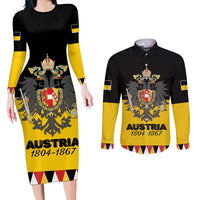 Austrian Empire 1804–1867 Couples Matching Long Sleeve Bodycon Dress and Long Sleeve Button Shirt Flag Style