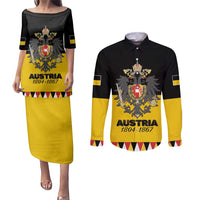 Austrian Empire 1804–1867 Couples Matching Puletasi and Long Sleeve Button Shirt Flag Style