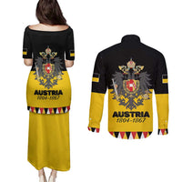 Austrian Empire 1804–1867 Couples Matching Puletasi and Long Sleeve Button Shirt Flag Style