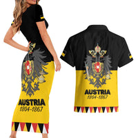 Austrian Empire 1804–1867 Couples Matching Short Sleeve Bodycon Dress and Hawaiian Shirt Flag Style