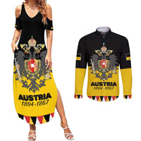 Austrian Empire 1804–1867 Couples Matching Summer Maxi Dress and Long Sleeve Button Shirt Flag Style