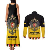 Austrian Empire 1804–1867 Couples Matching Tank Maxi Dress and Long Sleeve Button Shirt Flag Style