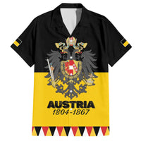Austrian Empire 1804–1867 Family Matching Off The Shoulder Long Sleeve Dress and Hawaiian Shirt Flag Style