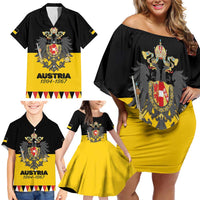 Austrian Empire 1804–1867 Family Matching Off Shoulder Short Dress and Hawaiian Shirt Flag Style