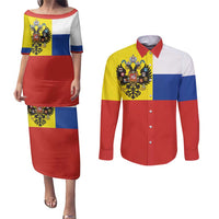Russian Empire 1721–1917 Couples Matching Puletasi and Long Sleeve Button Shirt Flag Style