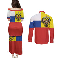 Russian Empire 1721–1917 Couples Matching Puletasi and Long Sleeve Button Shirt Flag Style