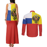 Russian Empire 1721–1917 Couples Matching Tank Maxi Dress and Long Sleeve Button Shirt Flag Style