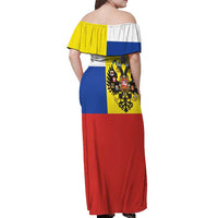 Russian Empire 1721–1917 Off Shoulder Maxi Dress Flag Style
