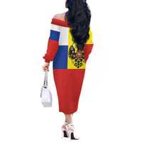 Russian Empire 1721–1917 Off The Shoulder Long Sleeve Dress Flag Style