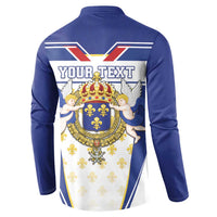 Personalized French Colonial Empire Button Sweatshirt Royal Standard of France